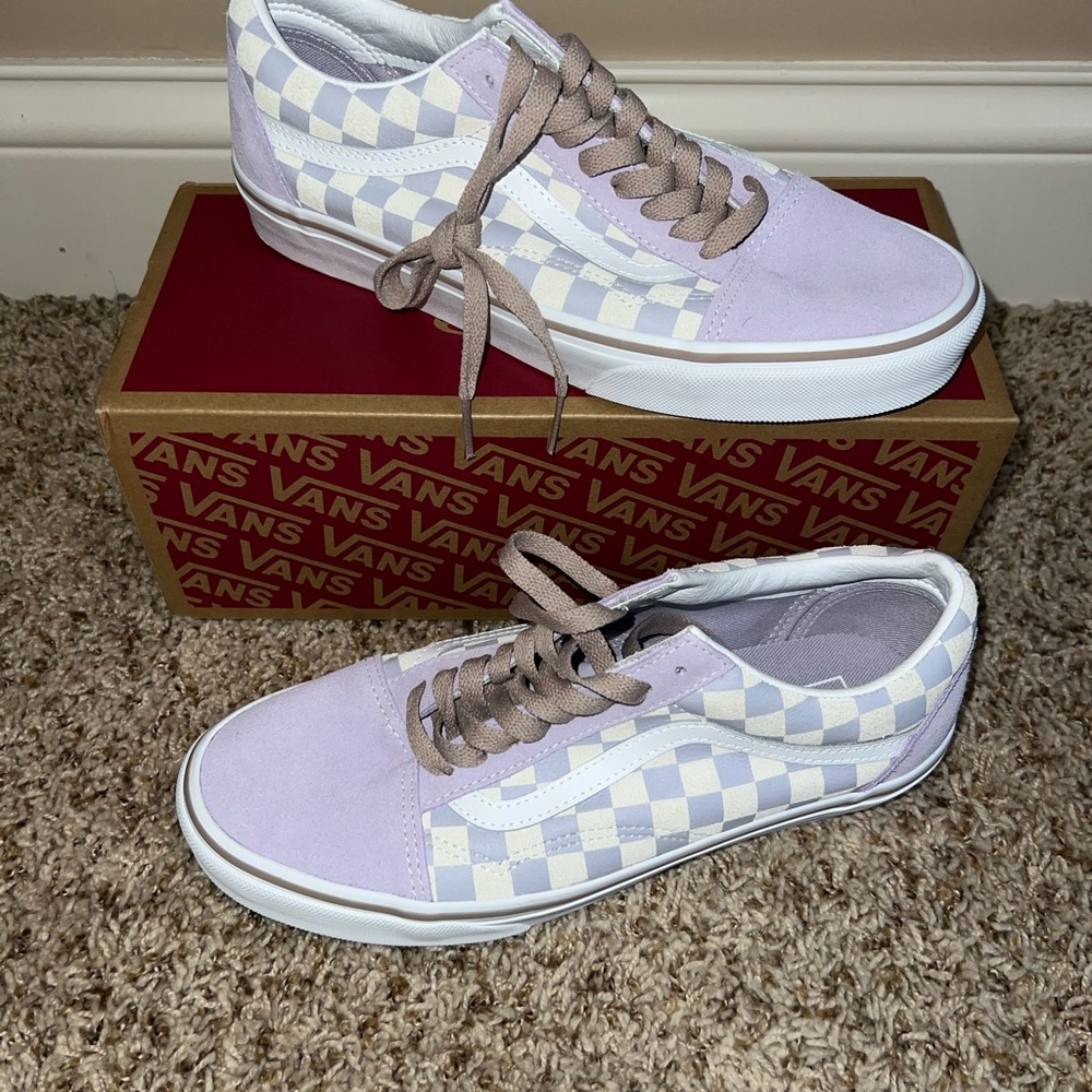 Vans Lavender Checkered Sneakers